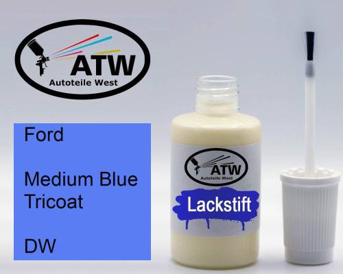 Ford, Medium Blue Tricoat, DW: 20ml Lackstift, von ATW Autoteile West.